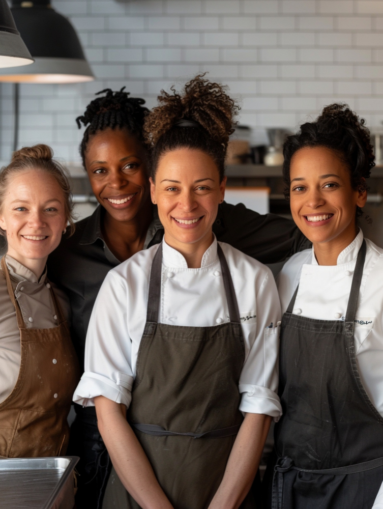 Diverse group of women chefs